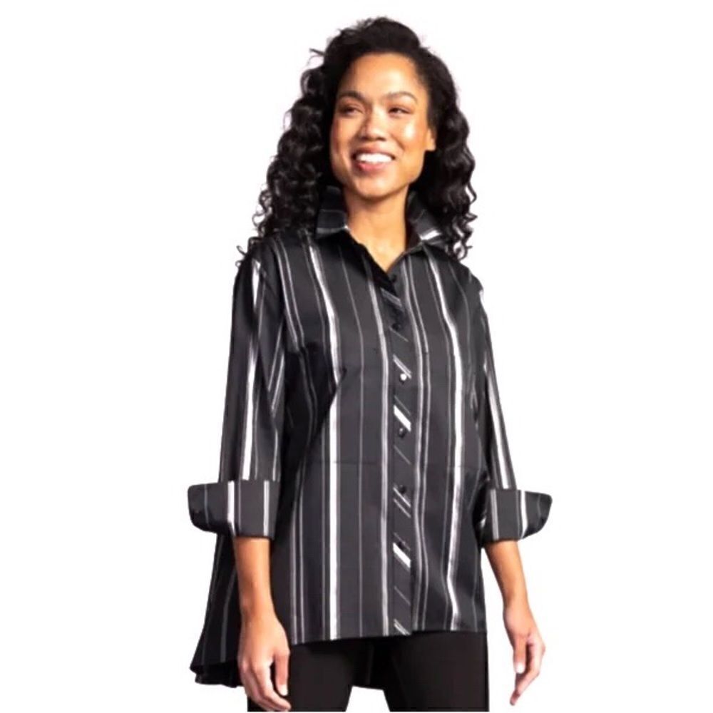 NWT LIV BY HABITAT 341174 Clara Button Front High Low Tunic Shirt Sz XXL